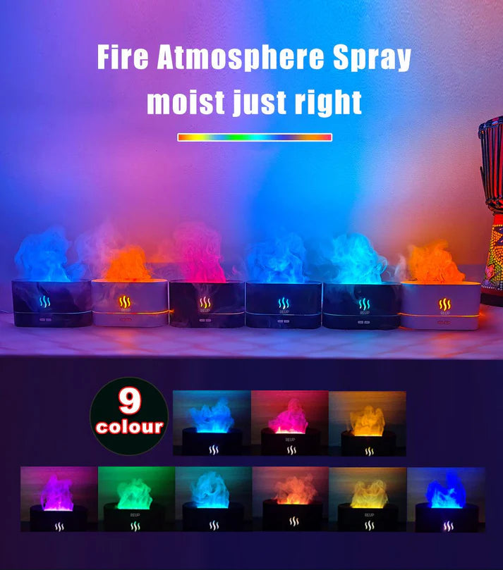 Humidifier Diffuser with Flame Effect - USB Rechargeable